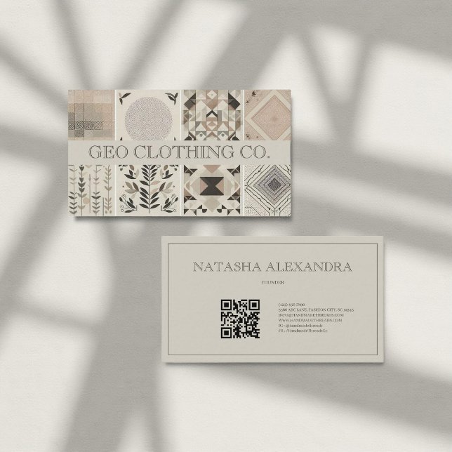 Cartão De Visita Folha Terrestre Geométrica Moderna (Criador carregado)