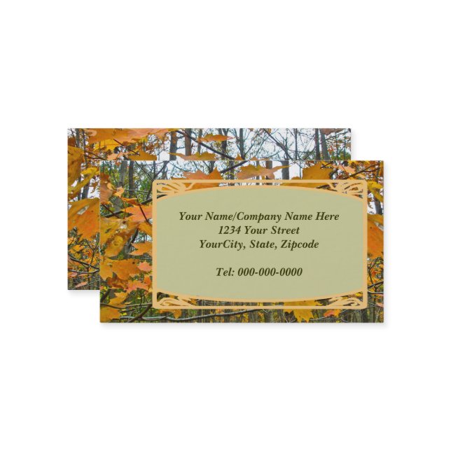 Cartão De Visita Folhagem de Mapeamento de Outono (Frente/Verso In Situ)