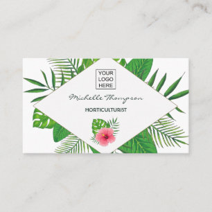 Cartão De Visita Folhagem tropical em aquarela personalizada
