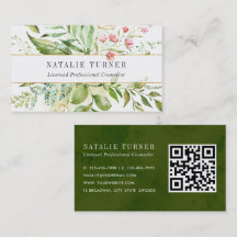 Folhagem Verde Floral Selvagem com Cód. QR