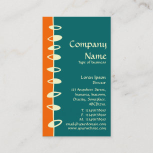 Cartão De Visita Folhas Alternativas - Laranja, Teal e Creme