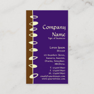 Cartão De Visita Folhas Alternativas - Noz, Roxo Profundo e Creme