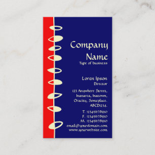 Cartão De Visita Folhas Alternativas - Vermelho, Azul Escuro e Crem