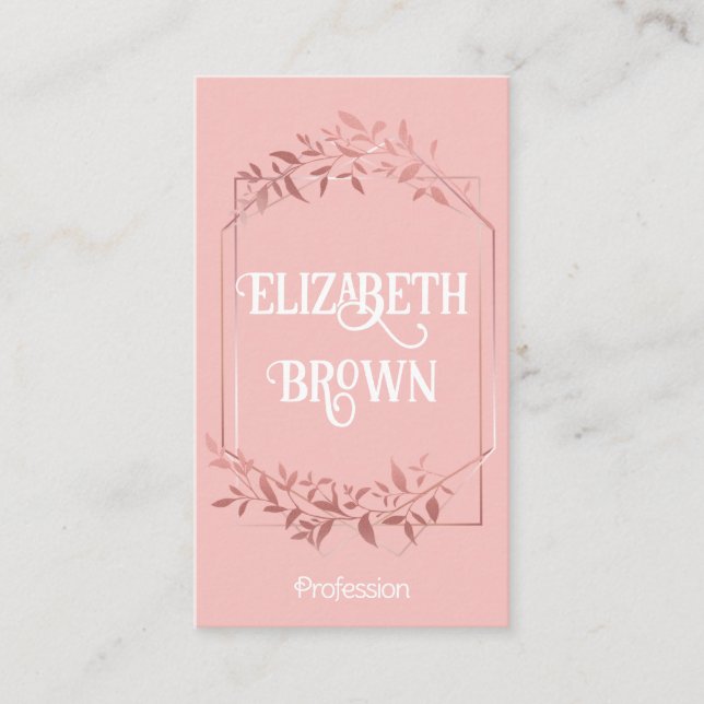 Cartão De Visita Folhas de rosa dourado escamas escamosas (Frente)