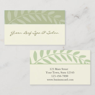 Cartão De Visita Folhas do verde, beira do ramo