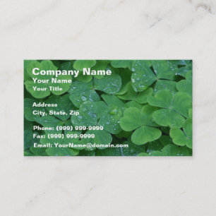 Cartão De Visita Folhas frescas do verde do trevo