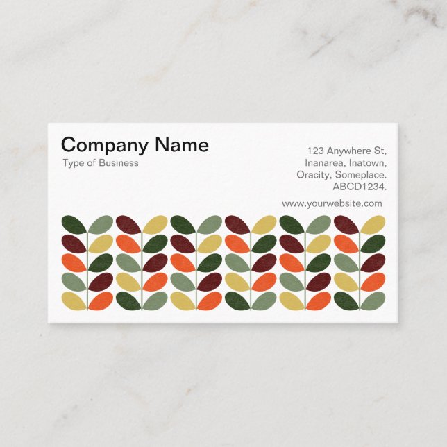 Cartão De Visita Folhas Retroativas 02 (Creme) (Frente)