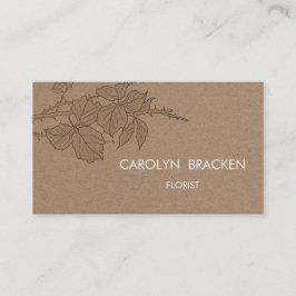 Cartão De Visita Folhas rústicas do papel de embalagem de Brown