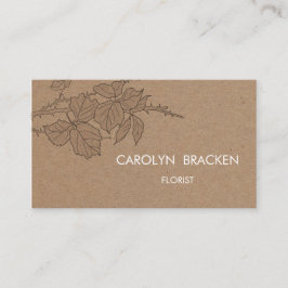Cartão De Visita Folhas rústicas do papel de embalagem de Brown