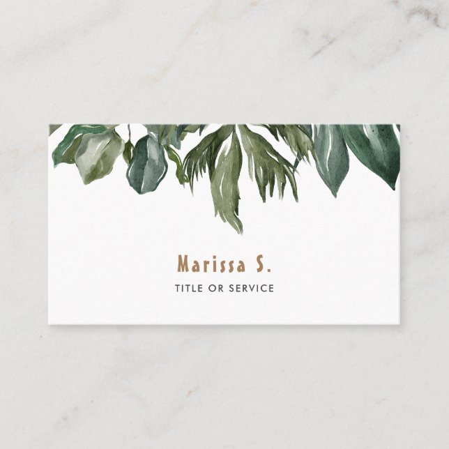 Cartão De Visita Folhas Tropicais Modernas (Frente)