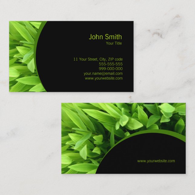 Cartão De Visita Folhas verdes (Frente/Verso)