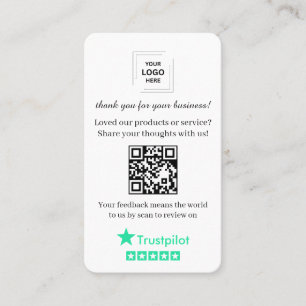 Cartão De Visita Folheto de Revisão QR Trustpilot Estilo Empresaria