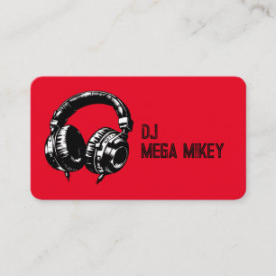 Cartão De Visita Fones de ouvido de música negra dançam no aniversá