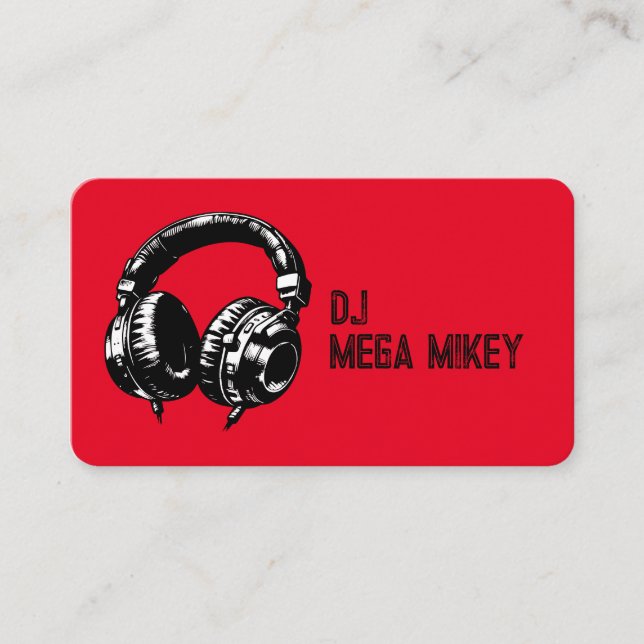 Cartão De Visita Fones de ouvido de música negra dançam no aniversá (Frente)