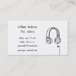 Cartão De Visita Fones de ouvido Doodle DJ Discotecário
