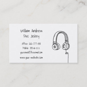 Cartão De Visita Fones de ouvido Doodle DJ Discotecário