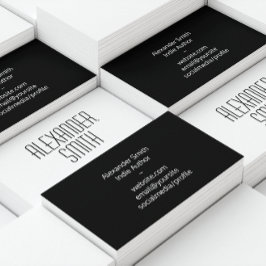 Cartão De Visita Fonte Clássica Preto e Branco Autor Indie