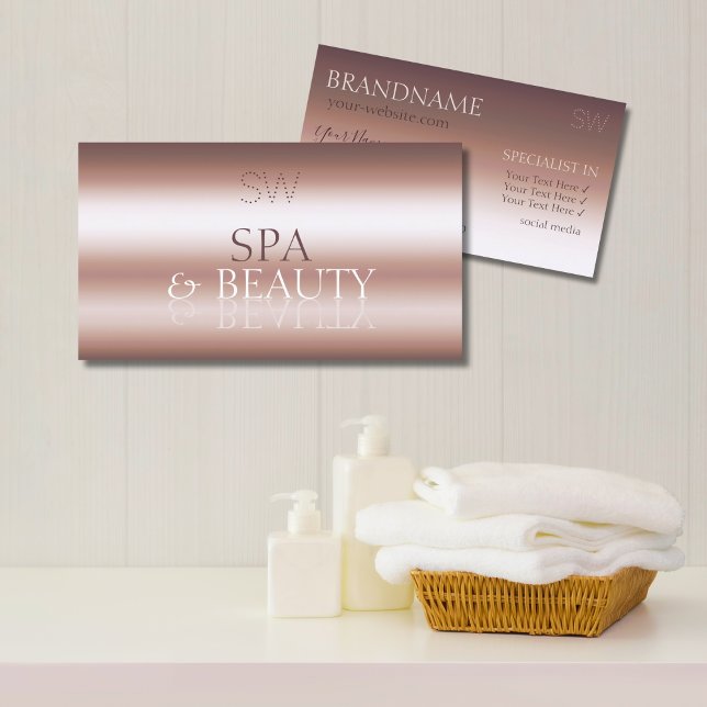 Cartão De Visita Fonte do Na moda Dourado de luxo com monograma (Criador carregado)