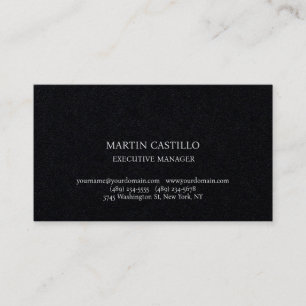 Cartão De Visita Fonte Serif Profissional Preta Luxuosa e Sofistica