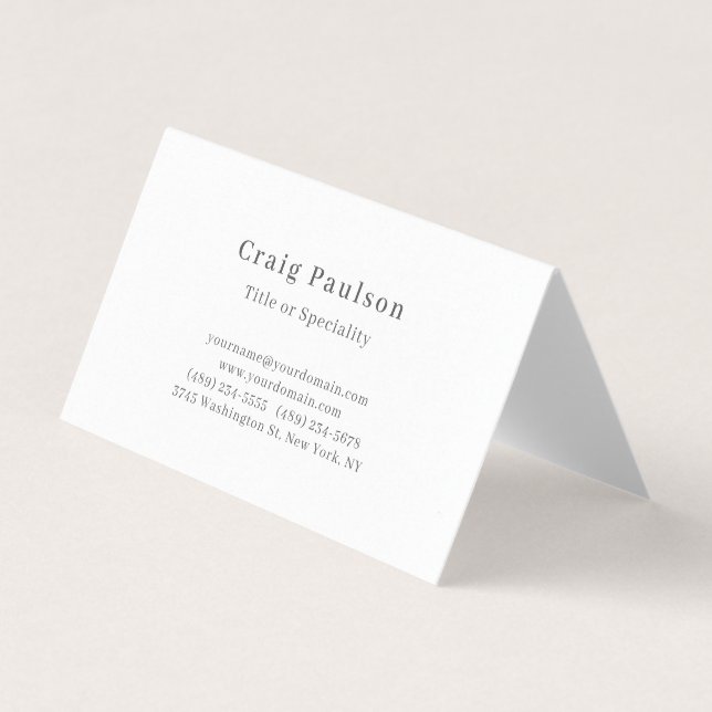 Cartão De Visita Fonte Serif Simples Profissional Simples Premium P (Frente)