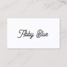 Cartão De Visita Fonte Simples de Script Whimsical