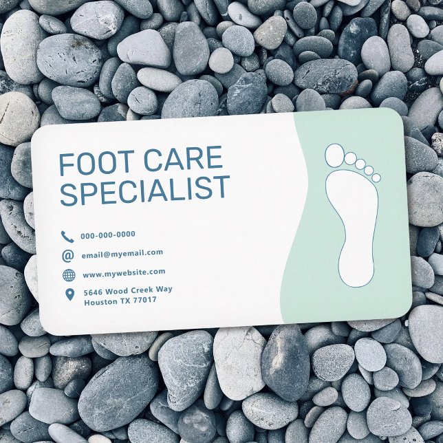 Cartão De Visita Foot Care Service (Foot Care Service Business Card)