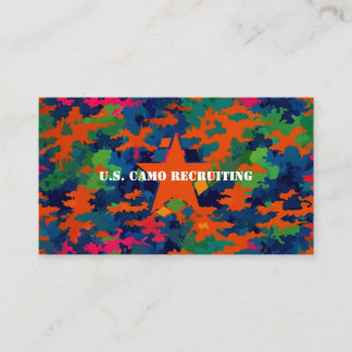 Cartão De Visita Forças Armadas Militares Recrutador Camouflage Neo