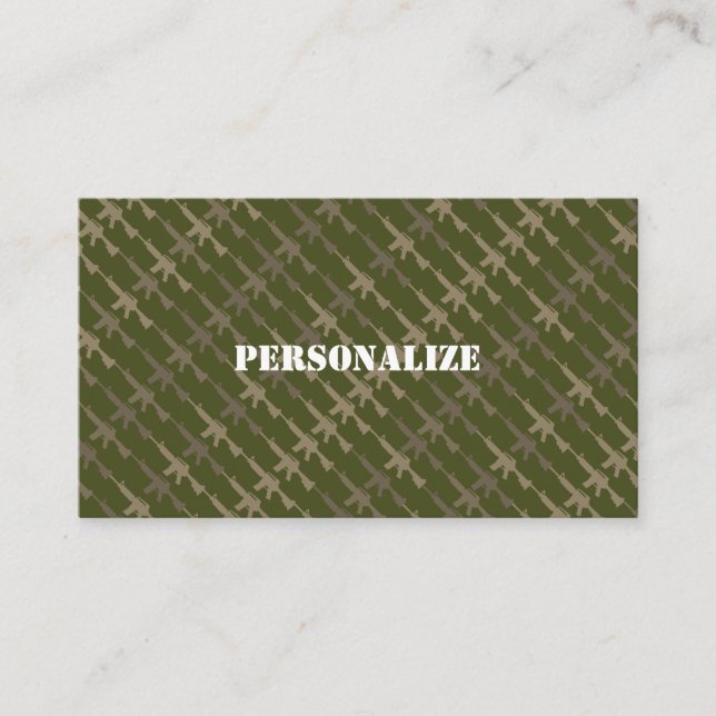 Cartão De Visita Forças Armadas Militares Recrutador Exército Verde (Frente)