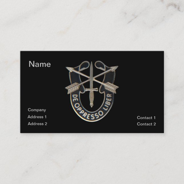 Cartão De Visita Forças especiais (Frente)