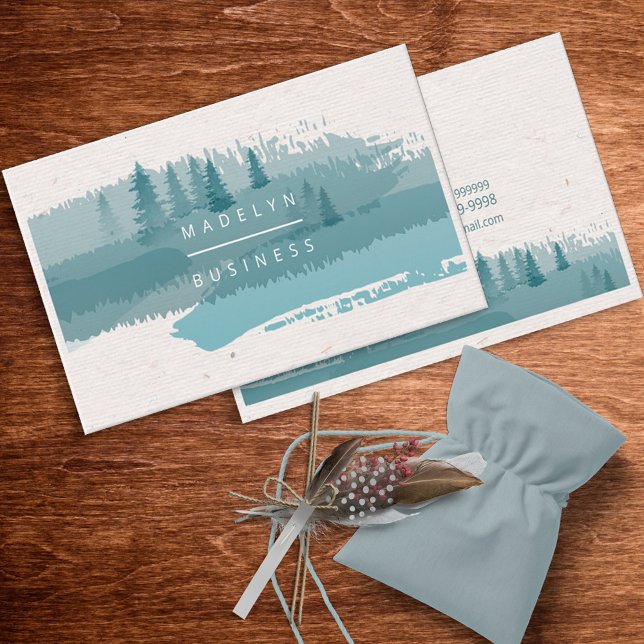 Cartão De Visita Forest Colinas Watercolor ID955 (Criador carregado)