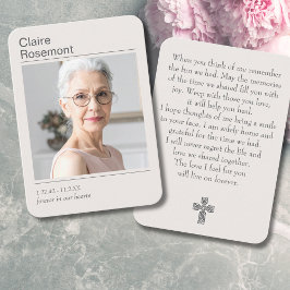 Cartão De Visita Forever In Our Hearts Modern Cross Prayer Card