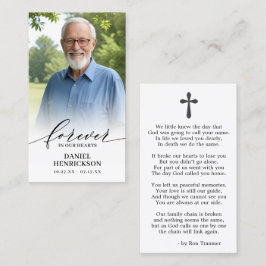 Cartão De Visita Forever in our Hearts Photo Prayer Card