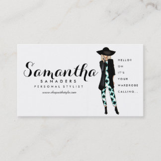 Cartão De Visita Forma/cartão pessoal da ilustração da menina do