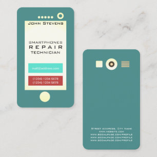 Cartão De Visita Forma engraçada do olhar do falso do telemóvel