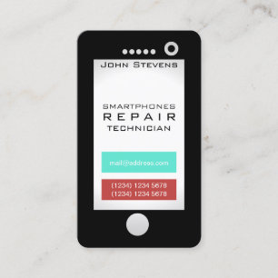 Cartão De Visita Forma engraçada do olhar do falso do telemóvel