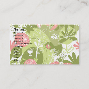 Cartão De Visita Forma floral retro feminino bonito legal da multa