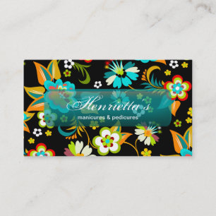 Cartão De Visita Forma floral retro feminino legal bonito fina