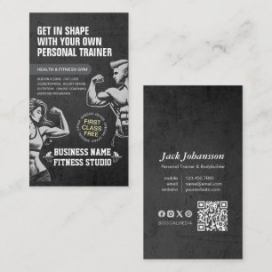 Cartão De Visita Formador de Malhações pessoal Gym Dumbbell