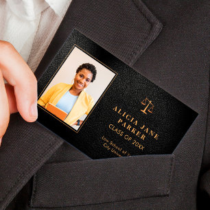 Cartão De Visita Formando de direito, foto de formatura escolar
