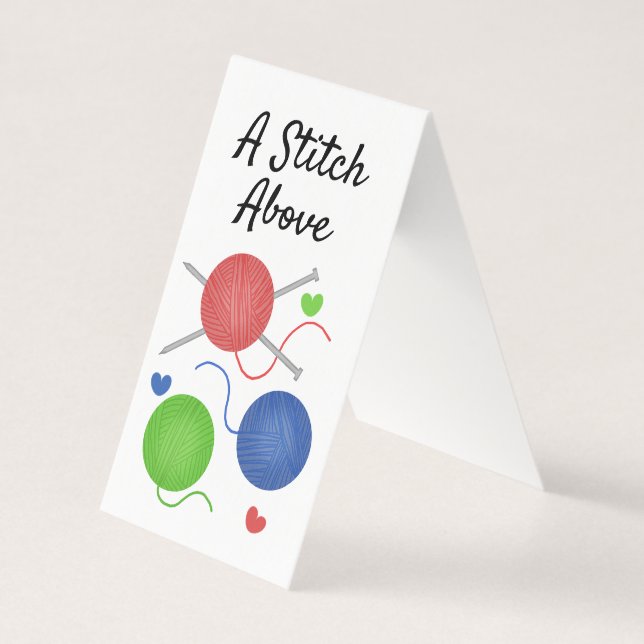 Cartão De Visita Formando tricô com amor (Frente)