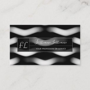 Cartão De Visita Formas abstratas em preto e branco estruturam mono