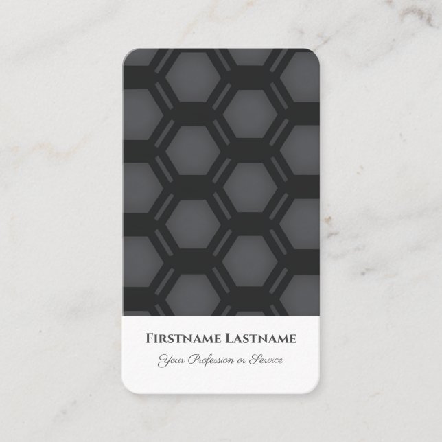 Cartão De Visita formas abstrato hexagonais em design de ótica 3d (Frente)