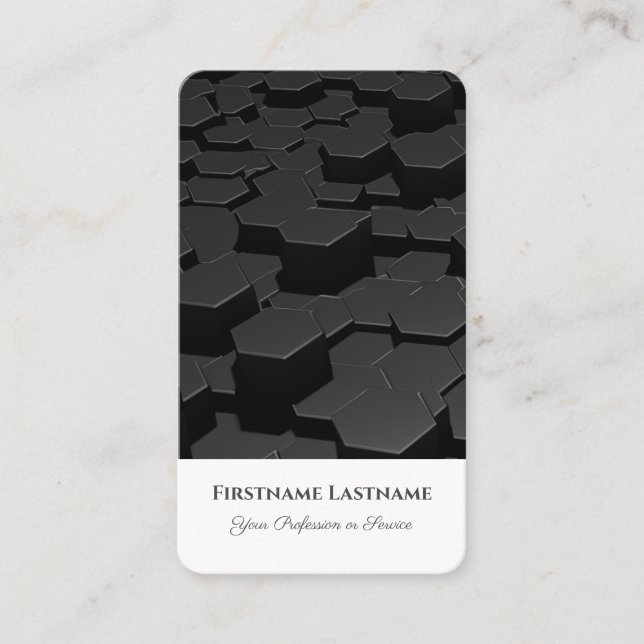 Cartão De Visita formas abstrato hexagonais em design de ótica 3d (Frente)