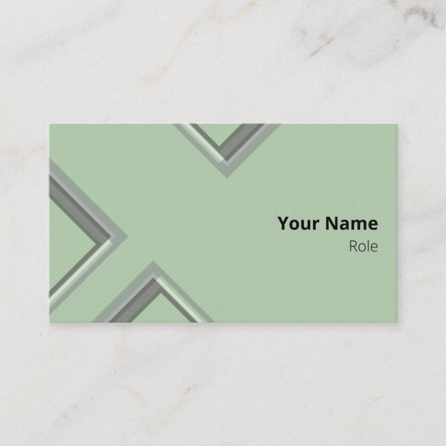 Cartão De Visita Formas de Triângulo Geométrico Verdes Mais Recente (Frente)