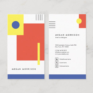 Cartão De Visita formas geometría bauhaus rojo amarillo azul