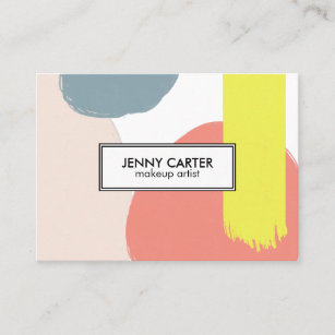 Cartão De Visita Formas simples, cor-de-rosa Legal minimalista
