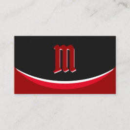 Cartão De Visita Formas vermelhas legantes no efeito 3d do monogram