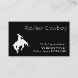 Cartão De Visita Formato de Cowboy de Rodeio Branco
