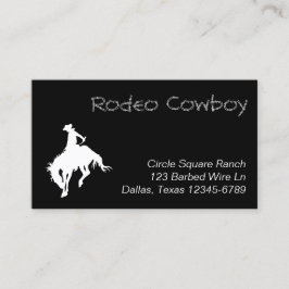 Cartão De Visita Formato de Cowboy de Rodeio Branco