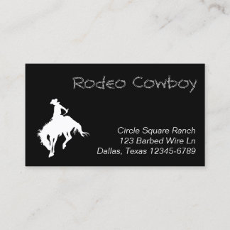 Cartão De Visita Formato de Cowboy de Rodeio Branco